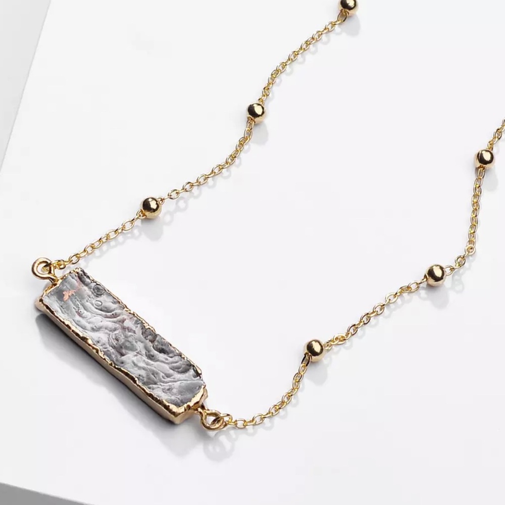 Natural Stone Druzy necklace